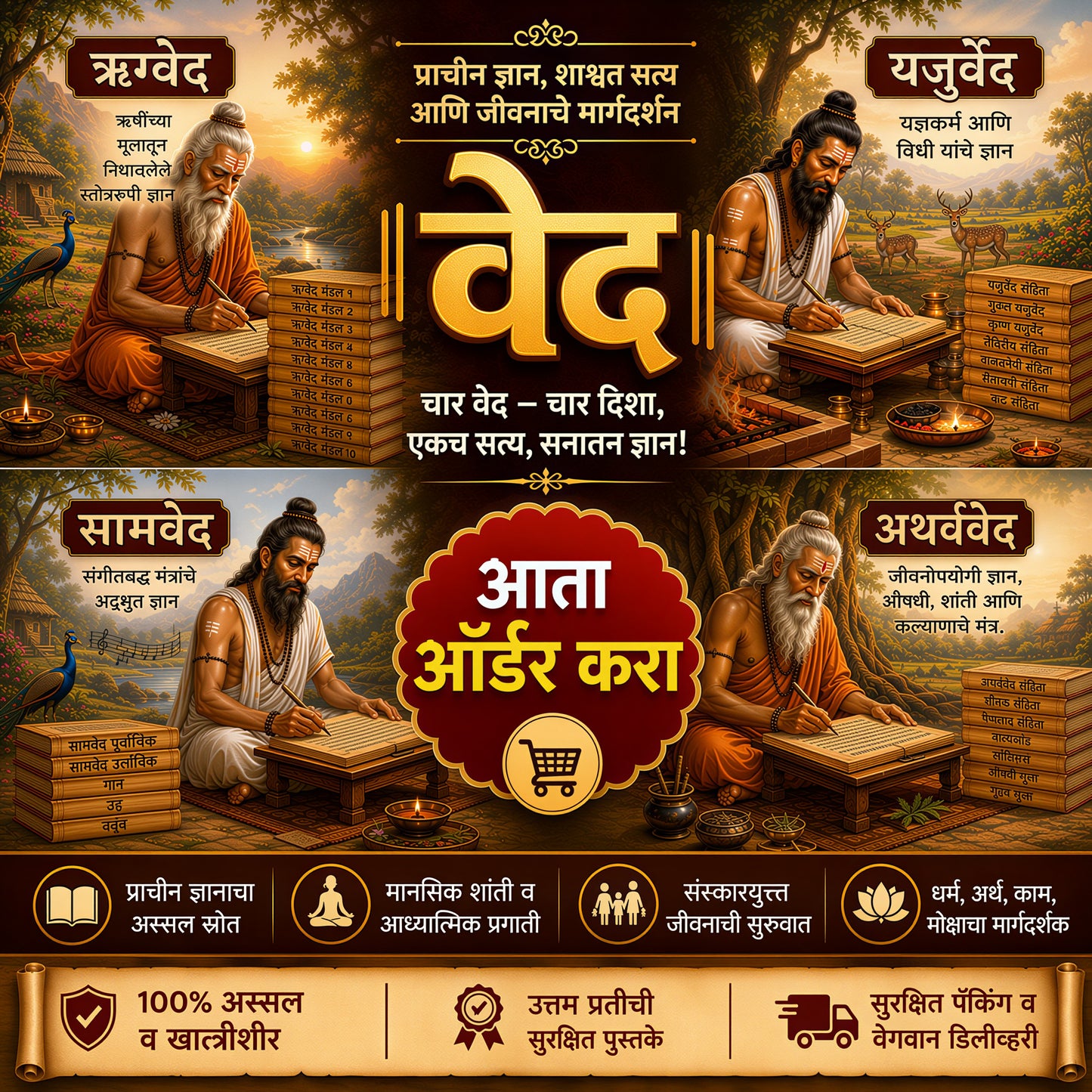 वेद: हिंदू धर्माचे सर्वात जुने आणि पवित्र मूलाधार ग्रंथ- Vedas
